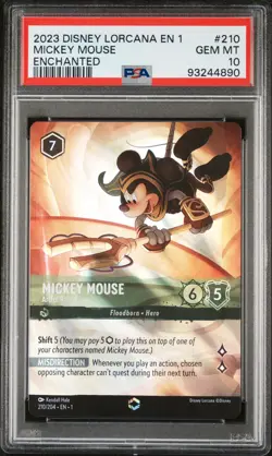 2023 DISNEY LORCANA EN 1-ENCHANTED MICKEY MOUSE - ARTFUL ROGUE PSA 10 - Image 1