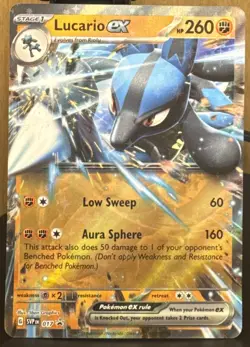 Pokemon TCG Lucario ex 017 Sv: Scarlet & Violet Black Star Promo Card Holo - Image 1