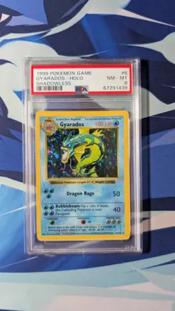 Pokemon TCG Gyarados 006/102 Base Set (Shadowless) Holo - PSA 8 - Image 1