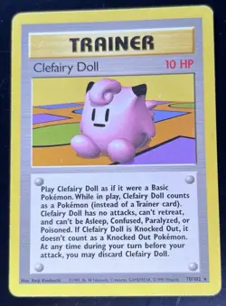 Pokemon TCG Clefairy Doll Base Set Trainer 70/102 Unlimited Rare - Image 1