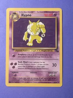 Unlimited Fossil Hypno Rare 23/62 Pokemon Card WOTC Vintage LP - Image 1