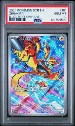2024 POKEMON SCR EN-STELLAR CROWN ILLUSTRATION RARE #151 ZERAORA PSA 10 - Image 1