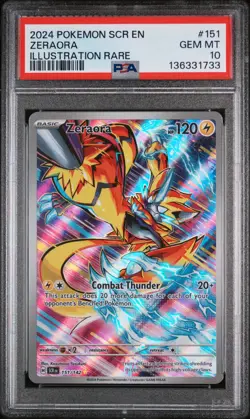 2024 POKEMON SCR EN-STELLAR CROWN ILLUSTRATION RARE #151 ZERAORA PSA 10 - Image 1