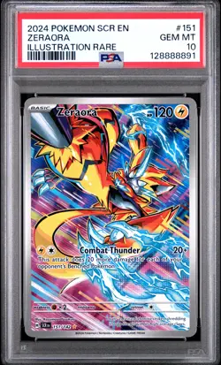 2024 Pokemon Scr En-Stellar Crown #151 Zeraora Illustration Rare PSA 10 - Image 1
