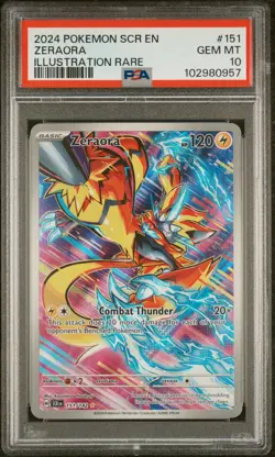 2024 POKEMON SCR EN-STELLAR CROWN ILLUSTRATION RARE #151 ZERAORA PSA 10 - Image 1