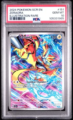 2024 POKEMON SCR EN-STELLAR CROWN ILLUSTRATION RARE #151 ZERAORA PSA 10 - Image 1
