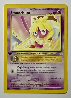 Smoochum 54/64 (MP) 1st Edition Common Neo Revelation 2002 WOTC Pokemon Card - Image 1