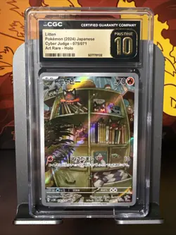 CGC Pristine 10 Litten 075/071 AR Art Rare Cyber Judge sv5M Pokemon Card - Image 1