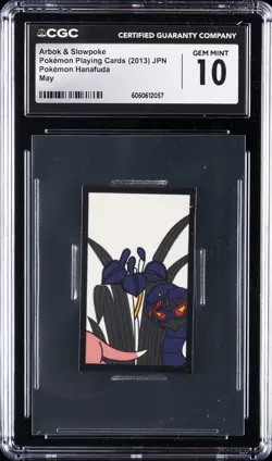 2013 POKEMON PLAYING CARDS POKEMON HANAFUDA MAY ARBOK & SLOWPOKE CGC 10 GEM MINT - Image 1