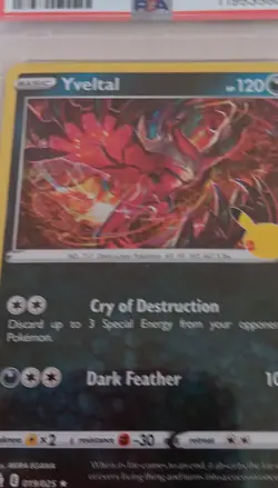 Pokemon Celebrations Yveltal 019/025 Holo Rare PSA 8 Graded Card 2021 - Image 3