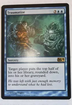 Traumatize Magic 2014 Blue Rare MTG Card Magic the Gathering - Image 1