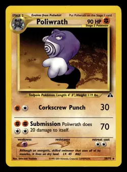 Poliwrath 28/75 Rare Neo Discovery Pokemon Card - 1 - Image 1