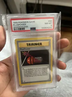 1999 Pokemon Game #84 PlusPower Shadowless Card PSA 8 NM-MT - Image 1