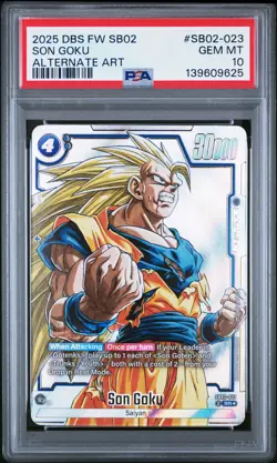 2025 DRAGON BALL SUPER CARD GAME FUSION WORLD MANGA BOOSTER 02 SON GOKU PSA 10 - Image 1