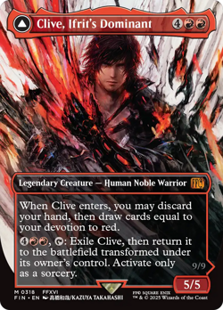 x1 Clive, Ifrit's Dominant / Ifrit, Warden of Inferno MTG 318 FULL ART 1x - Image 1