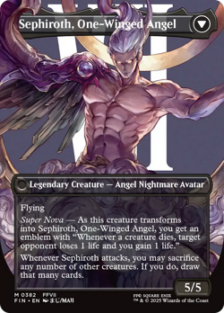 x1 Sephiroth, Fabled SOLDIER / Sephiroth, One-Winged Angel MTG 382 FULL ART 1x - Image 2