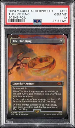 2023 MTG THE LORD OF THE RINGS: TALES OF MIDDLE-EARTH #451 THE ONE RING PSA 10 - Image 1