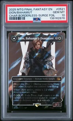 2025 MTG FINAL FANTASY BAHAMUT, WARDEN OF LIGHT/DION, BAHAMUT'S DOMINANT PSA 10 - Image 1