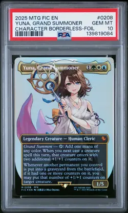 2025 MTG FINAL FANTASY COMMANDER #0208 YUNA, GRAND SUMMONER PSA 10 - Image 1