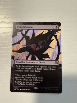 Bitterblossom BORDERLESS FOIL #0027 Wilds of Eldraine: Enchanting Tales WOT MTG - Image 1