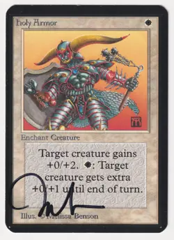 Signed Holy Armor LP Alpha (Limited Edition) Artist Melissa A. Benson 1993 MTG! - Image 1