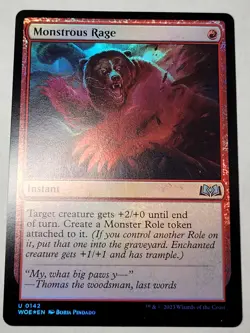 Monstrous Rage -Foil- Wilds of Eldraine Uncommon WOE 142 mtg NM/M - Image 1