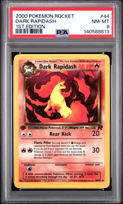 2000 POKEMON ROCKET 1ST EDITION #44 DARK RAPIDASH PSA 8 - Image 1