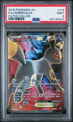2016 POKEMON XY FATES COLLIDE #119 FULL ART/UMBREON EX PSA 9 - Image 1