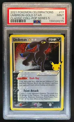 2021 Pokemon SWSH Celebrations Umbreon Classic Collection #17/17 PSA 9 - Image 1