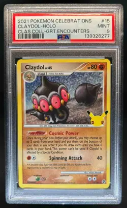 2021 Pokemon SWSH Celebrations Claydol Classic Collection #15/106 PSA 9 - Image 1