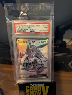 Pokemon Rayquaza GX Hidden Fates Premium Coll. Full Alt Art Promo #177a PSA 9 - Image 1