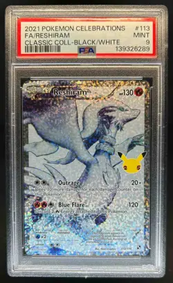 2021 Pokemon SWSH Celebrations Reshiram Classic Collection #113/114 PSA 9 - Image 1