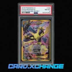 2016 Pokemon XY Fates Collide 125 Alakazam EX Full Art Secret PSA 8 Near Mint - Image 1