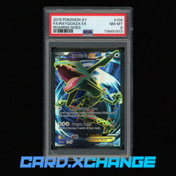 2015 Pokemon XY Roaring Skies 104 Rayquaza EX PSA 8 Near Mint - Image 1