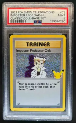 2021 Pokemon Celebrations Imposter Professor Oak Classic Collection 73/102 PSA 9 - Image 1