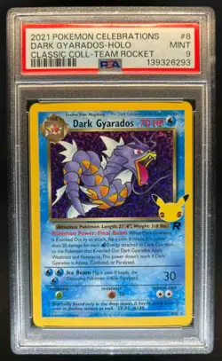 2000 Pokemon Team Rocket Dark Gyarados Holo #8/82 PSA 9 - Image 1