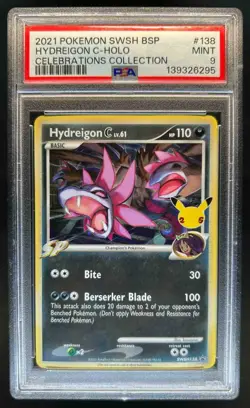 2019-2023 Pokemon SWSH Black Star Promos Hydreigon Holo #SWSH138 PSA 9 - Image 1