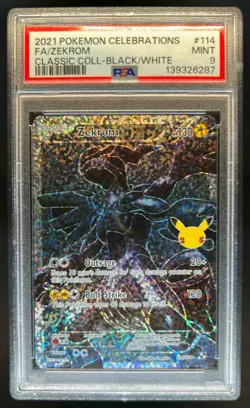 2021 Pokemon SWSH Celebrations Zekrom Classic Collection #114/114 PSA 9 - Image 1