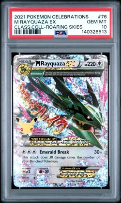 2021 POKEMON CELEBRATIONS CLASSIC COLLECTION #76 M RAYQUAZA EX PSA 10 - Image 1