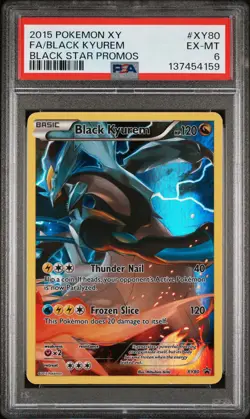 2015 POKEMON XY BLACK STAR PROMOS #XY80 FULL ART/BLACK KYUREM PSA 6 - Image 1