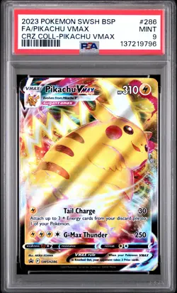 2023 POKEMON SWSH BLACK STAR PROMO #286 FULL ART/PIKACHU VMAX PSA 9 - Image 1
