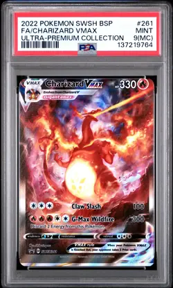 2022 POKEMON SWSH BLACK STAR PROMO #261 FULL ART/CHARIZARD VMAX PSA 9 - Image 1