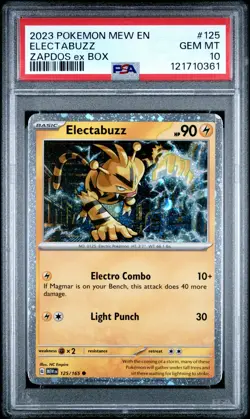 2023 POKEMON MEW EN-151 ZAPDOS EX BOX #125 ELECTABUZZ PSA 10 - Image 1