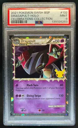 2019-2023 Pokemon SWSH Black Star Promos Dragapult #SWSH132 PSA 9 - Image 1