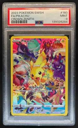 2023 Pokemon SWSH Crown Zenith Pikachu Full Art #160/159 PSA 9 - Image 1