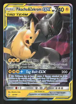 Pikachu & Zekrom GX 33/181 Pokemon TCG SM - Team Up NM - Image 1