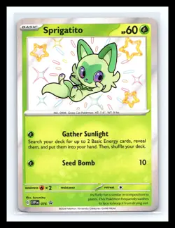 💥 Pokemon 2024 TCG Sprigatito SVP 076 Paldean Fates Holo Rare Promo - Image 1