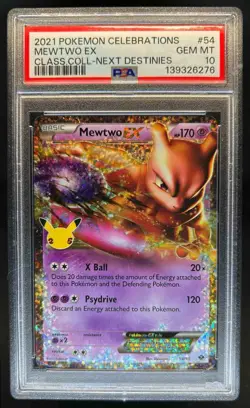 2021 Pokemon SWSH Celebrations Mewtwo Classic Collection #54/99 PSA 10 - Image 1