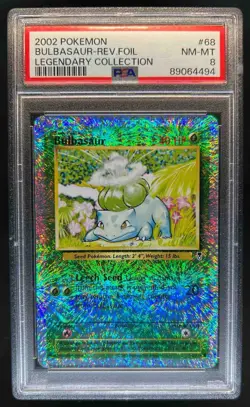 2002 Pokemon Legendary Collection Bulbasaur Reverse Foil #68/110 PSA 8 - Image 1