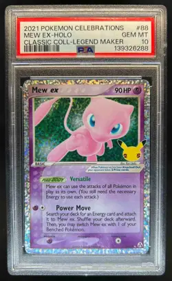2021 Pokemon SWSH Celebrations Mew ex Classic Collection #88/92 PSA 10 - Image 1